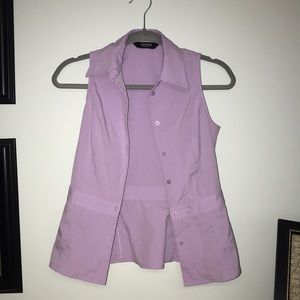 purple button down sleeveless